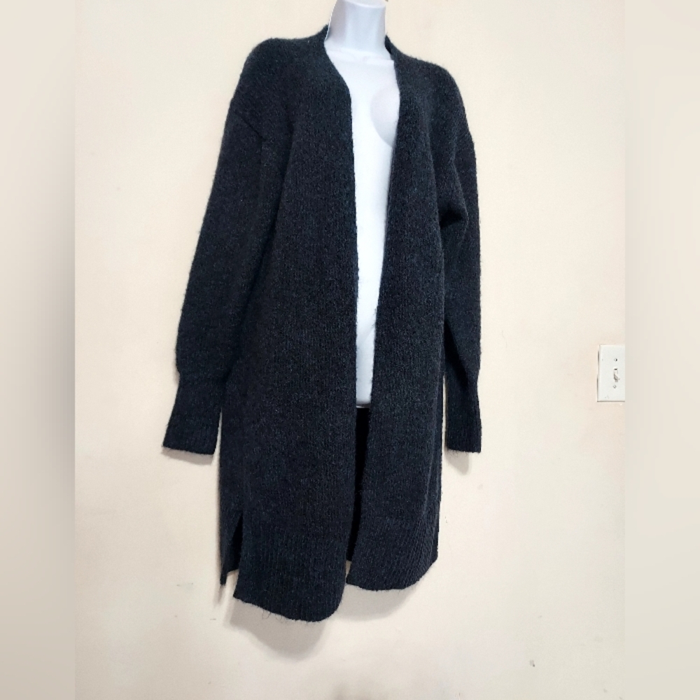 Zara Wool Blend Open-Front Long Knit Sweater/cardigan Sz-XS-S